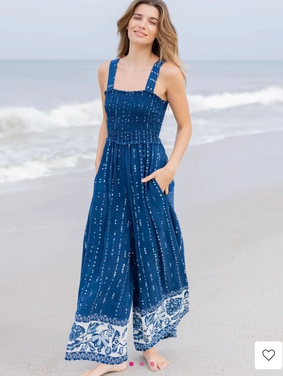 NATURAL LIFE Pants - ✌🏻🌻 NATURAL LIFE 🌻✌🏻| Sedena Smocked Wide-Leg Jumpsuit, sz sm